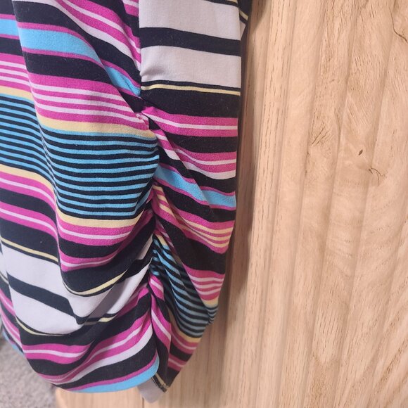 Bobbie Brooks Striped Ruched Tunic Top – Size Large - Picture 4 of 10